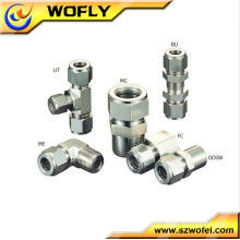 hydraulic stainless steel compression connector fitting nipple